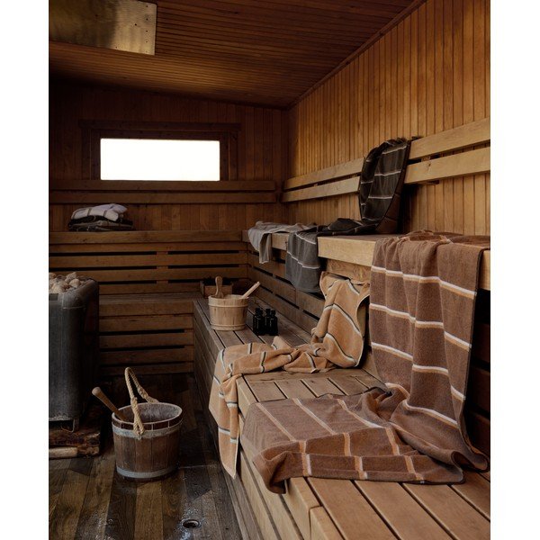 Čierny/svetlosivý bavlnený uterák 50x100 cm Sauna – Zone-image-1