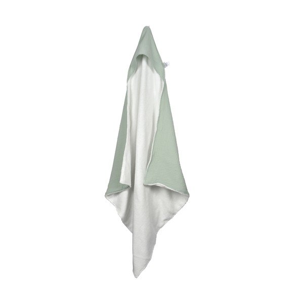Zelená mušelínová detská osuška s kapucňou 75x75 cm – Bébé Douceur-image-2