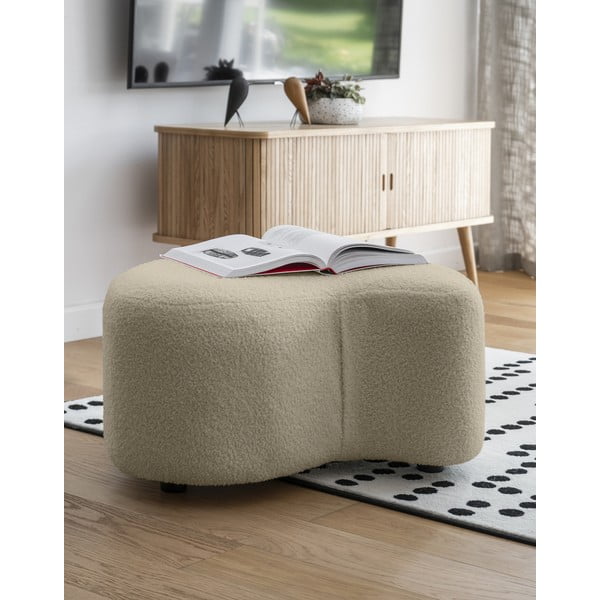 Béžový taburet z textílie buklé Miuf – Miuform-image-1