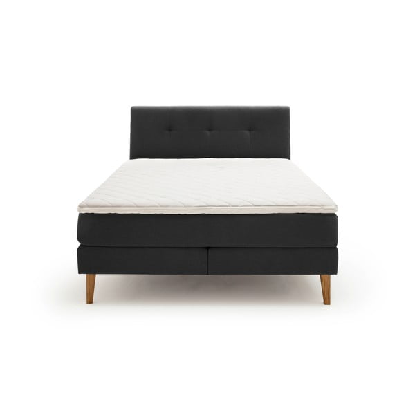 Antracitová boxspring posteľ 160x200 cm Stockholm – Meise Möbel-image-3