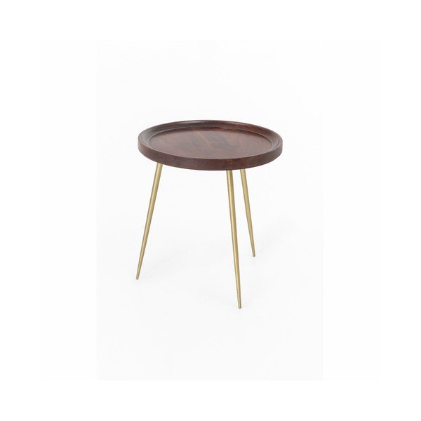Odkladací stolík z akáciového dreva WOOX LIVING Nora, ⌀ 46 cm-image-1