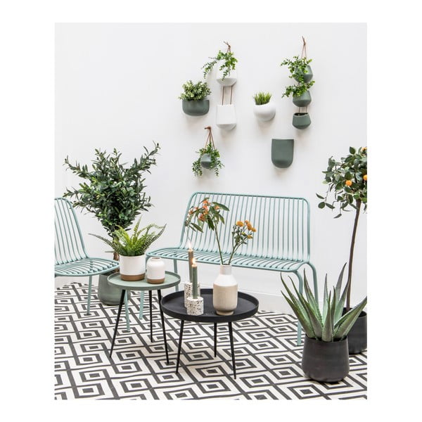 Matne biele dvojité závesné keramické kvetináče PT LIVING Skittle Doble-image-1