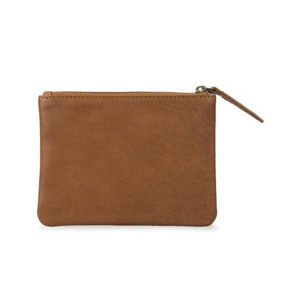Hnedá kožená peňaženka na zips O My Bag Scottie