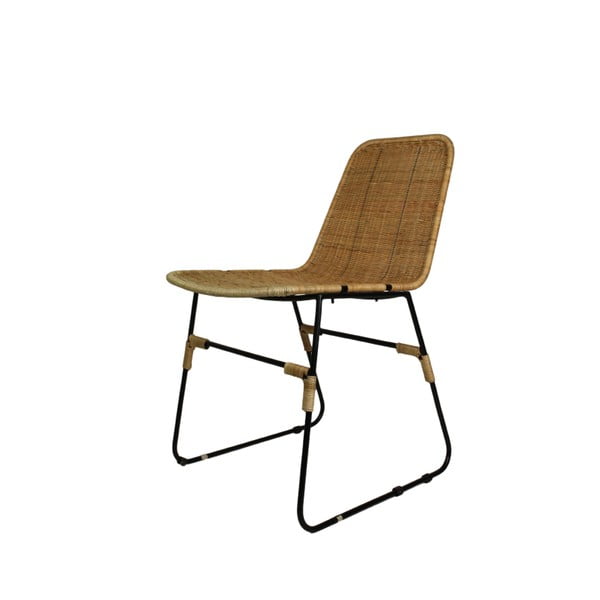 Čierna jedálenská stolička z kovu a dreva HSM collection Africa