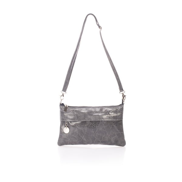 Sivá kožená listová kabelka Lisa Minardi Halda