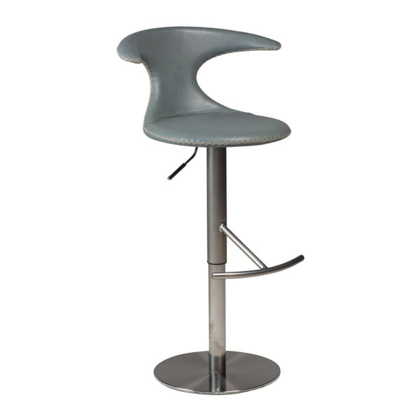 Sivá barová nastaviteľná stolička s koženým sedadlom DAN-FORM Denmark Flair
