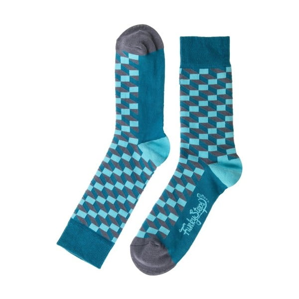 Modré ponožky Funky Steps Cube, veľkosť 39 - 45