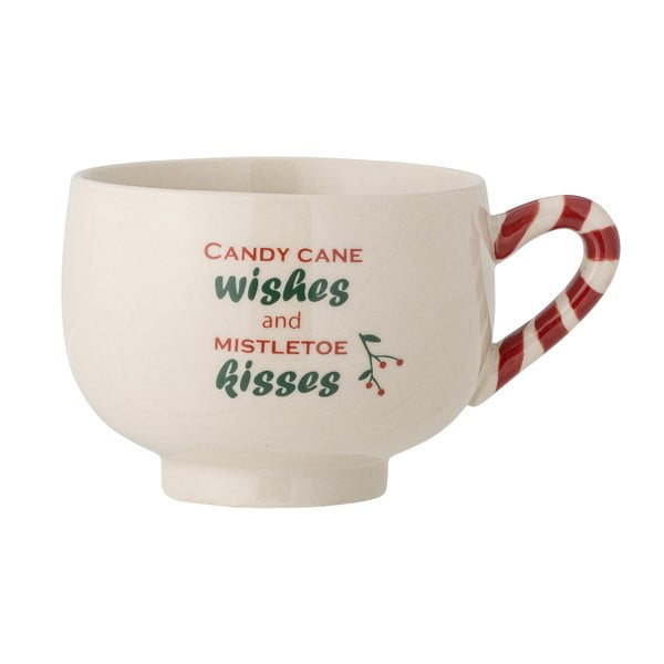 Krémový hrnček na cappuccino s vianočným motívom z kameniny 250 ml Treats – Bloomingville