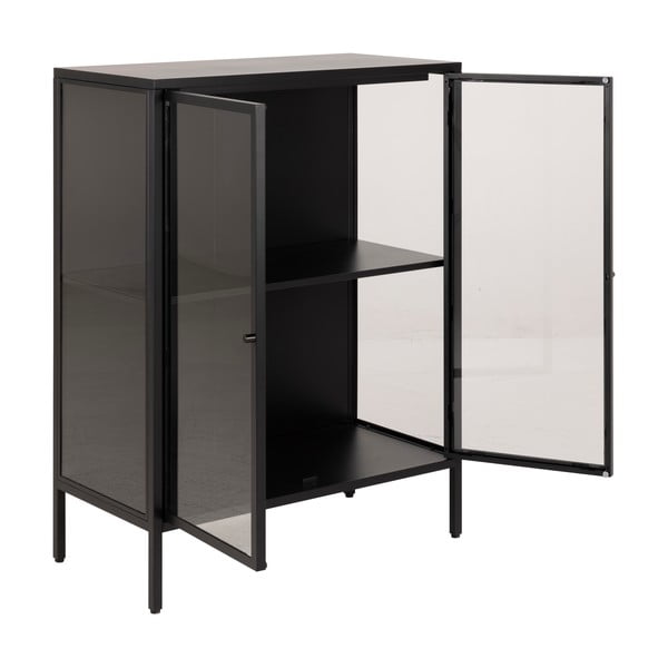 Čierna kovová vitrína Actona Newcastle, výška 98,7 cm-image-3