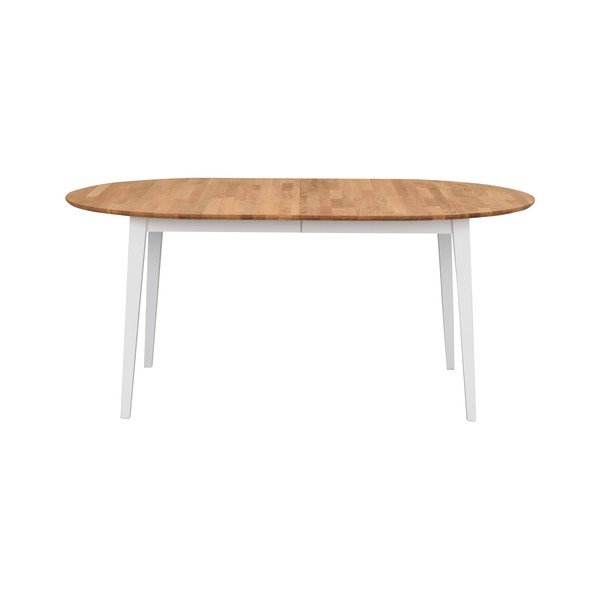 Oválny dubový rozkladací jedálenský stôl s bielymi nohami Rowico Mimi, 170 x 105 cm-image-1
