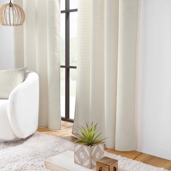 Béžový zamatový záves 140x260 cm Swing – douceur d'intérieur-image-1