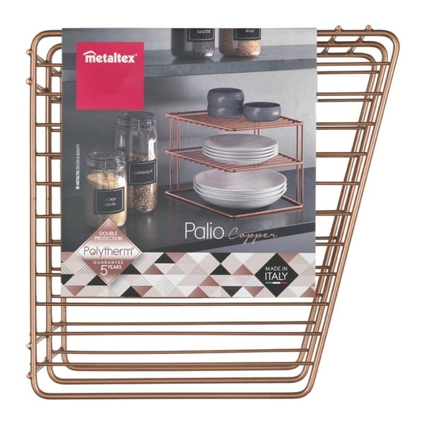 Oceľová prídavná polička v medenej farbe 25x25 cm Palio – Metaltex-image-3