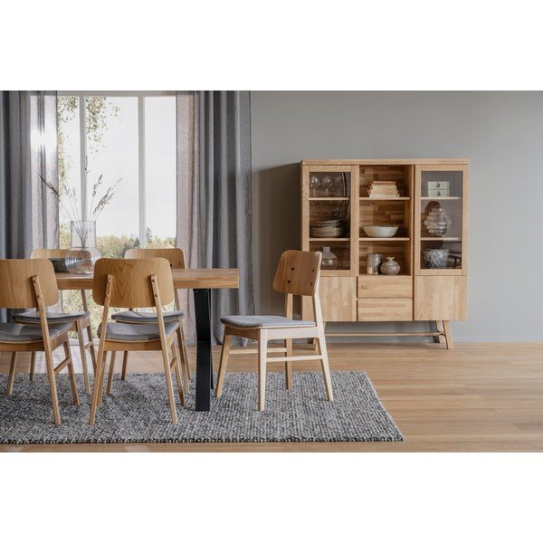 Vitrína z dubového dreva v prírodnej farbe 130x150 cm Brooklyn - Rowico-image-3