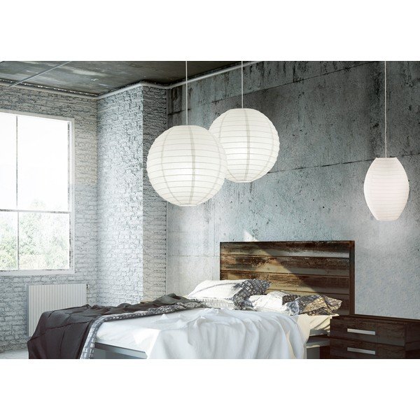 Biele závesné svietidlo s papierovým tienidlom Paper – Trio-image-2