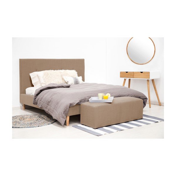 Posteľ v ťavej hnedej farbe Vivonita Kent Linen, 200 × 140 cm-image-4