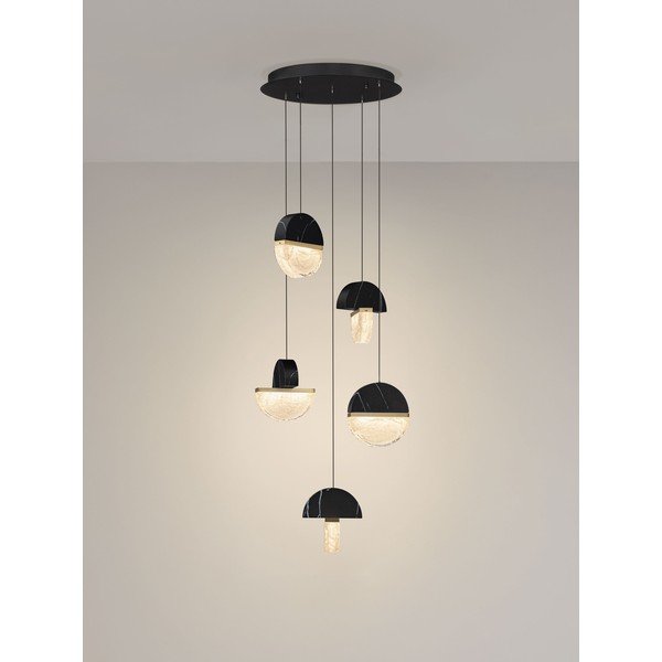 Čierne kovové LED závesné svietidlo so stmievačom ø 46 cm Dorin – Nova Luce-image-4