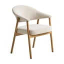 Krémovobiele jedálenské kreslá v súprave s podrúčkami 2 ks z dubového dreva Elk – Unique Furniture