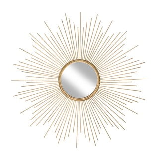 Nástenné zrkadlo s kovovým rámom v zlatej farbe Westwing Collection Ella, ø 104 cm