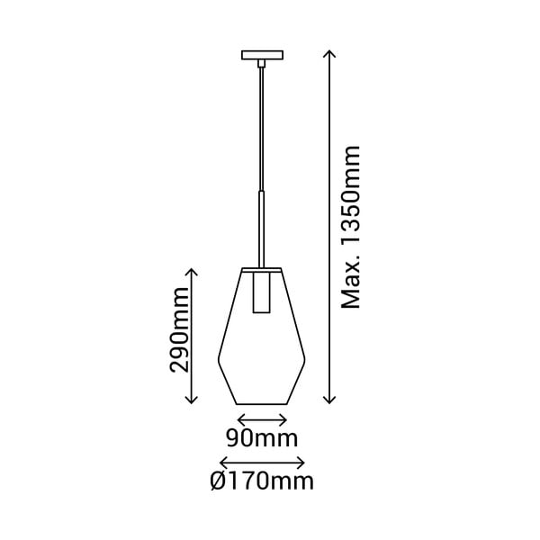 Čierné závesné svietidlo SULION Lily, výška 120 cm-image-3