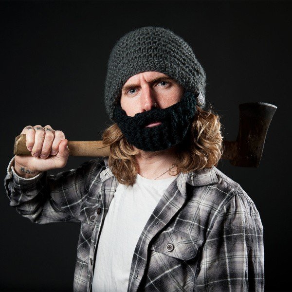 Tmavosivá čiapka s odopínateľnou bradou Beardo Original-image-3