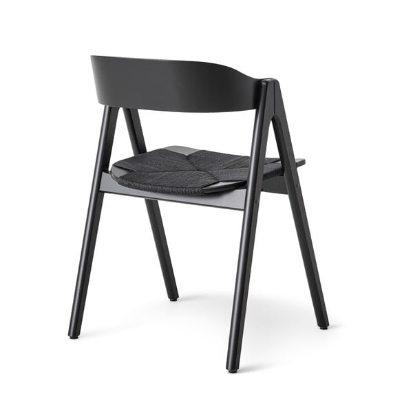 Čierna jedálenská stolička z bukového dreva s čiernym ratanovým sedákom Findahl by Hammel Mette-image-3