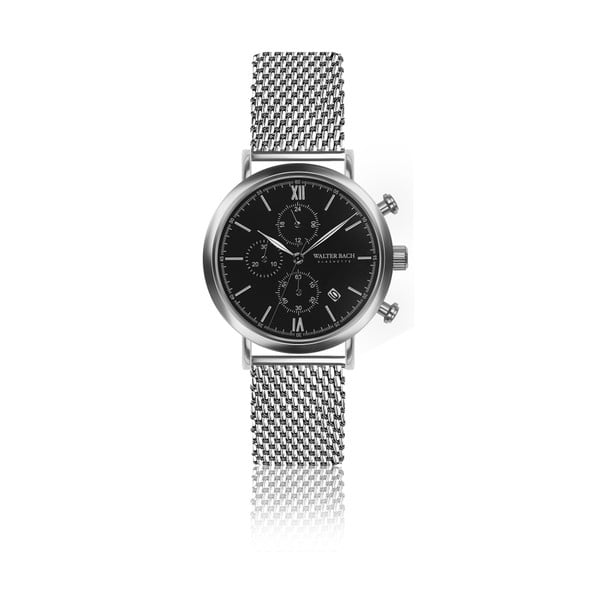Pánske hodinky s remienkom z antikoro ocele v striebornej farbe Walter Bach Style