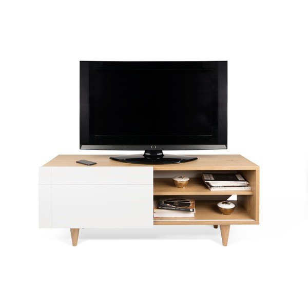 Televízny stolík TemaHome Cruz Pure White/Oak-image-2