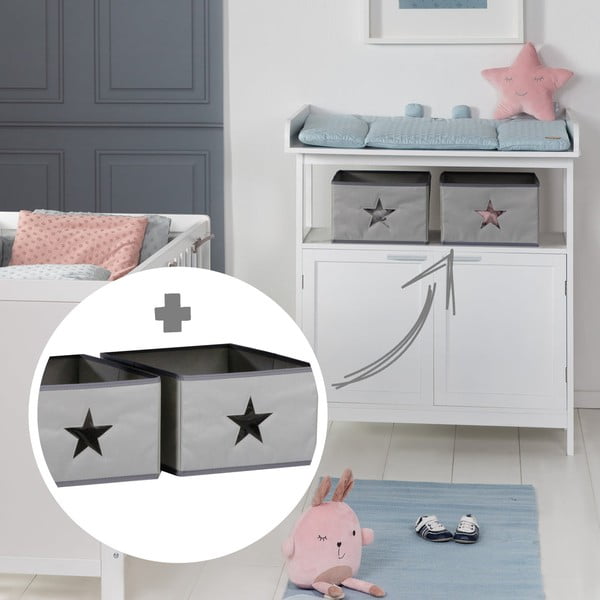Biela detská komoda s prebaľovacím pultom 75x100x87 cm Hamburg – Roba-image-2