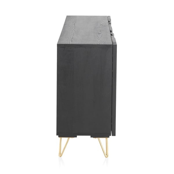 Čierna nízka komoda z mangového dreva 160x75 cm Mango – Geese-image-3