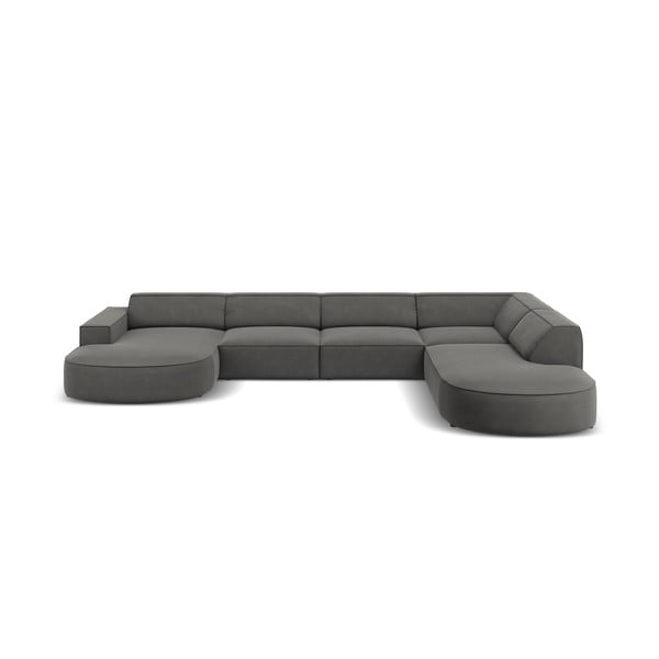 Sivá zamatová rohová pohovka (pravý roh) Jodie - Micadoni Home