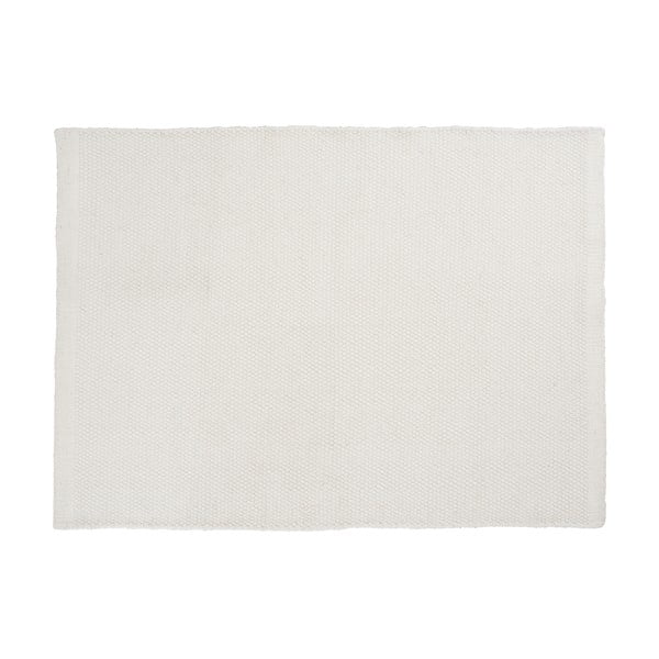 Vlnený koberec Bombay White, 80x200 cm