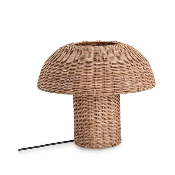 Ratanová LED stolová lampa v prírodnej farbe s ratanovým tienidlom (výška  40 cm) Irele – Bizzotto