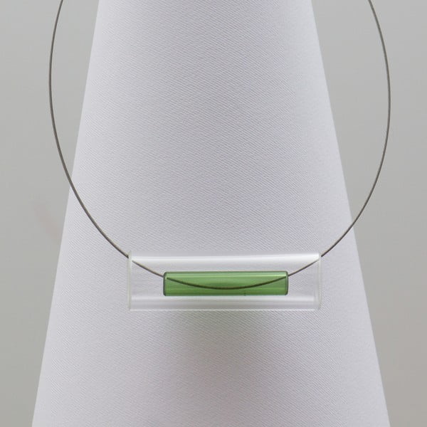 Zelený sklenený náhrdelník ko–ra–le Tubes