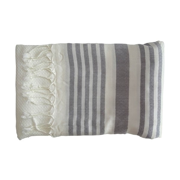 Sivá ručne tkaná osuška z prémiovej bavlny Petek, 100 × 180 cm