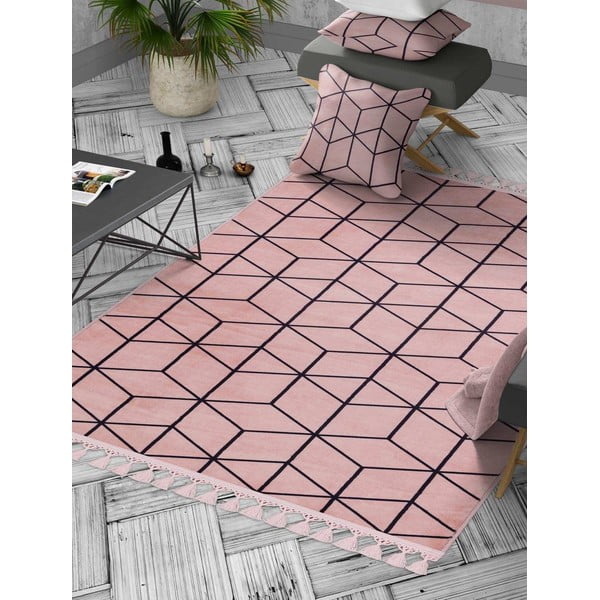 Ružový umývateľný koberec 160x100 cm - Vitaus-image-1