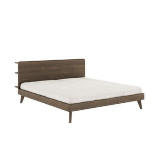 Hnedá dvojlôžková posteľ s roštom 180x200 cm Retreat - Karup Design