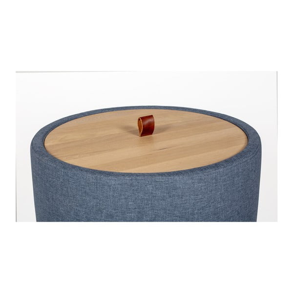 Odkladací stolík v denimovomodrej farbe s odnímateľnou doskou z dubového dreva Askala Ibisco, ⌀ 56 cm-image-2