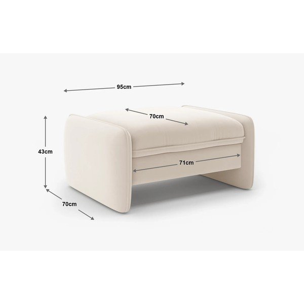 Svetlosivá zamatová podnožka Georgia – Micadoni -image-3