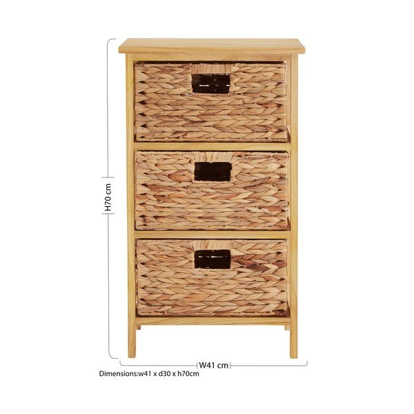Vysoká komoda z masívu paulownie v prírodnej farbe 41x70 cm – Premier Housewares-image-2