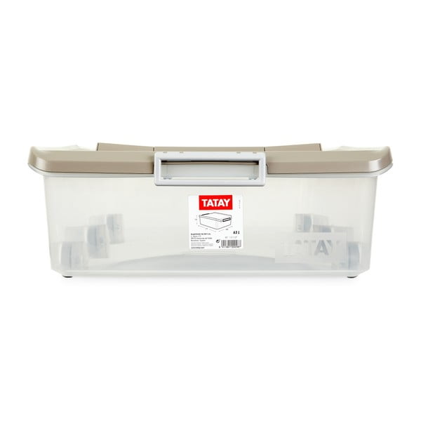 Priehľadný úložný box pod posteľ na kolieskach s béžovým vekom Ta-Tay Storage Box-image-2
