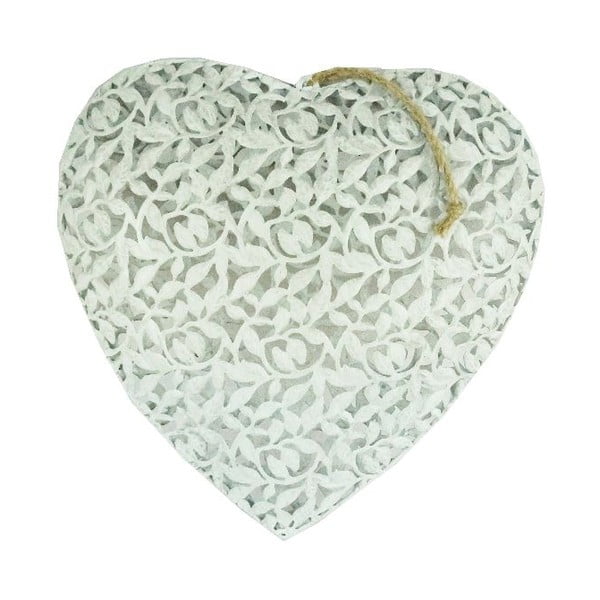 Závesná dekorácia Antic Line Heart, 36 x 36 cm