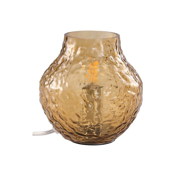 Jantárová sklenená stolová lampa (výška  15 cm) Breen – Jotex