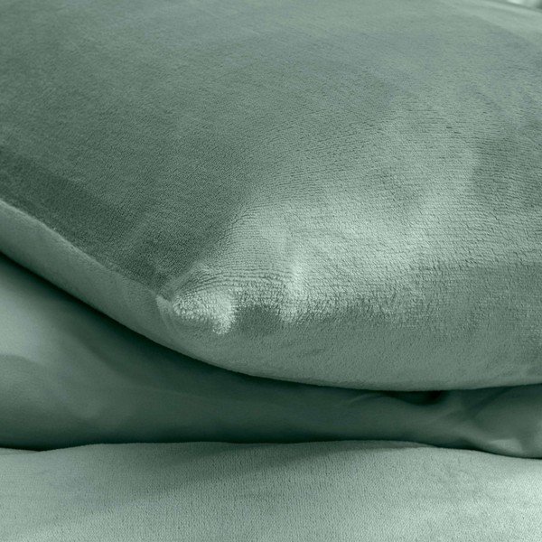 Zelené 3-dielne obliečky na dvojlôžko/predĺžené z mikroflanelu 240x220 cm Flanou – douceur d'intérieur-image-2