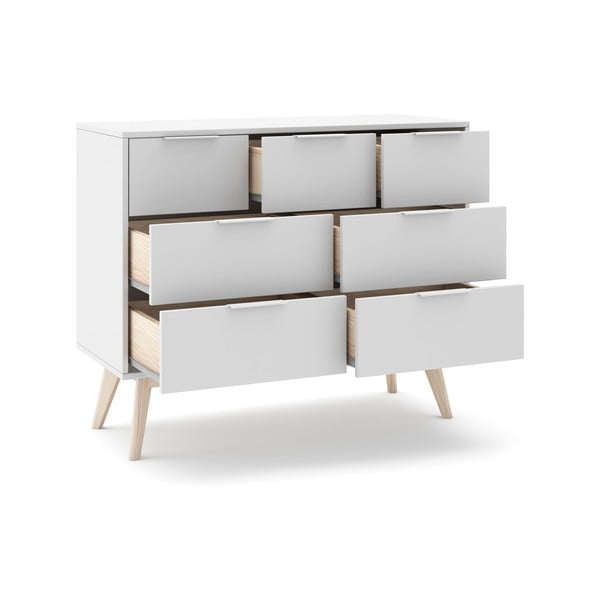 Biela nízka komoda 120x83 cm Campus – Marckeric-image-4