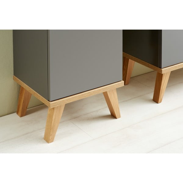 Sivá nízka kúpeľňová skrinka v dekore duba 35,5x89,5 cm Quickset 924 – Pelipal-image-4