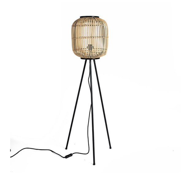 Stojaca lampa s bambusovým tienidlom Simla Natural, výška 116 cm