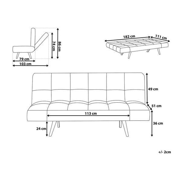 Svetlosivá rozkladacia pohovka Monobeli Nancy-image-2