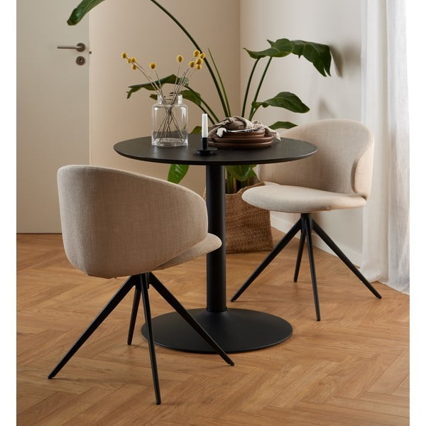 Béžové čalúnené jedálenské kreslo s podrúčkami Ella – Actona-image-1