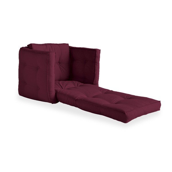 Rozkladacie kreslo s tmavočerveným poťahom Karup Design Dice Bordeaux-image-4
