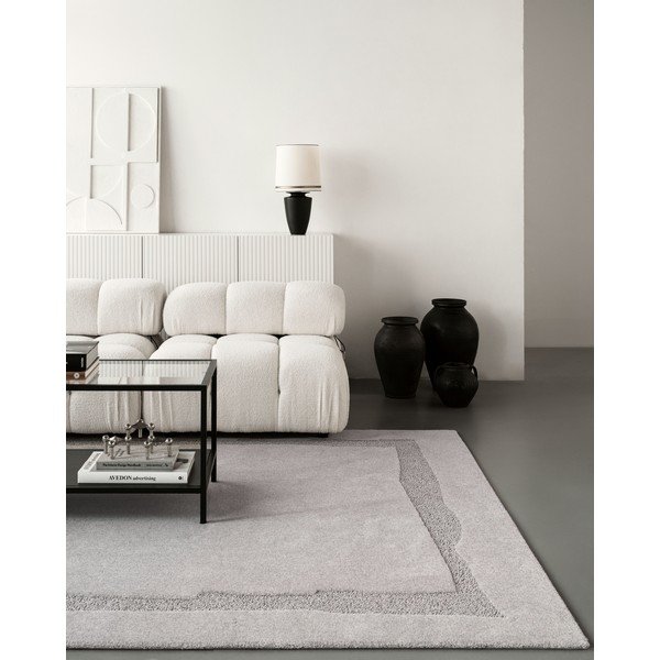 Svetlosivý vlnený koberec 133x190 cm Morphic Rocca – Agnella-image-3